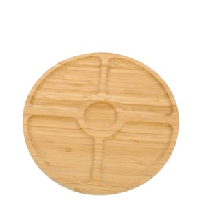 Plateau à fruits en bambou et bois de style européen avec compartiments, plateau à dessert, planche à découper pour pain et fruits, plateau à beurre et à aliments pour bébés - Product Image 1