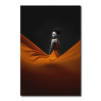 Décoration murale moderne, impression sur toile dorée et noire, peinture et art mural avec cadre, peinture de portrait pour la décoration du salon