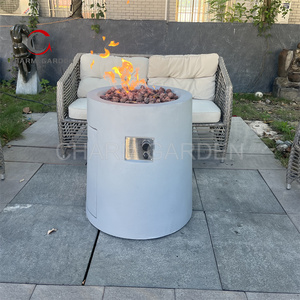 CHARM GARDEN Choix de l'architect – <span class=keywords><strong>Table</strong></span> de foyer au gaz en béton moderne – Brasero extérieur portable 65000 BTU, finition polie - Product Image 4