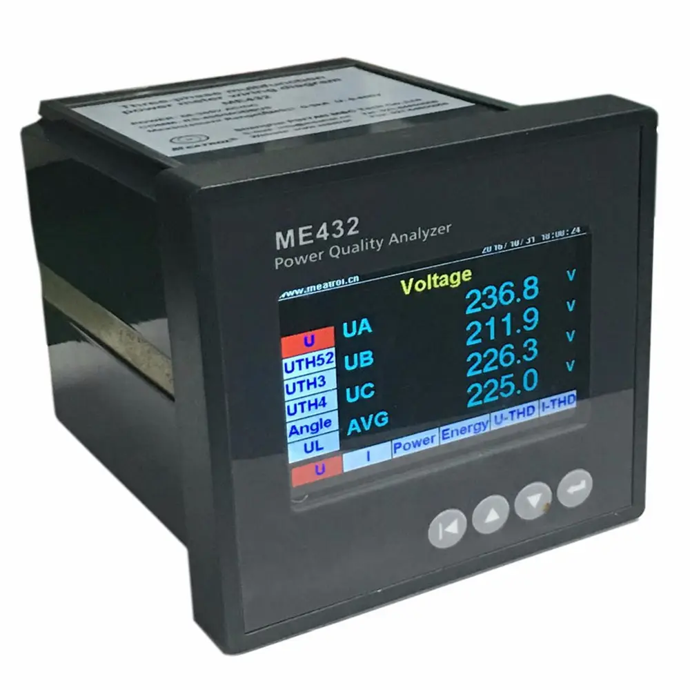 Medidor de potencia trifásico, analizador, probador eléctrico de registrador de datos en tiempo Real