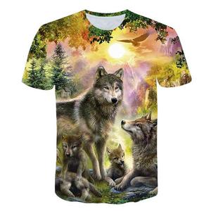 Estate Casual uomo lupo animale 3D stampato t-shirt a manica corta top con spedizione a goccia all'ingrosso disponibili - Product Image 5