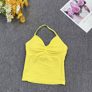 Top da Yoga da <span class=keywords><strong>Donna</strong></span> con Scollo a V e Reggiseno Integrato, Tinta Unita, Sportivo, Modellante, ad Asciugatura Rapida, Direttamente dalla Fabbrica - Product Image 5
