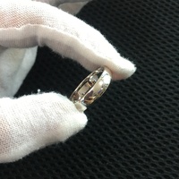 Yingma Schmuck 4,6mm Breiter Schlichter 925 Sterling Silber Ring und 14k Weißgold Kuppelring