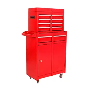 Free Shipping Detachable 5 Drawer Tool Chest with Bottom Cabinet and One Adjustable Shelf