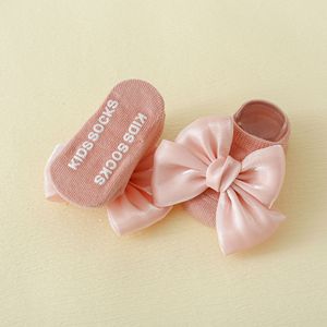 Kt6 Biểu Tượng Tùy Chỉnh Màu Sắc Đồng Bằng Bé Bowknot Toddler Non-Slip Tầng Trẻ Em Chống Trượt Trẻ Em Của Thuyền Vớ - Product Image 4