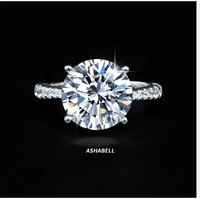 Bague pour femme en argent S925, testée au stylo testeur, avec moissanite rose 5 carats couleur D VVS, sertie de quatre griffes classiques, pour mariage, alliance en moissanite