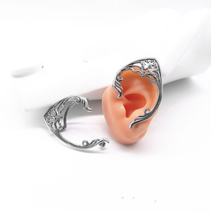 yunnique Fashion <b>Cuff</b> <b>Earrings</b> Tibetan Silver Hollow Pattern Large <b>Ear</b> Clip For Men And Women Unique Rock Style Single Hook - Product Image 4