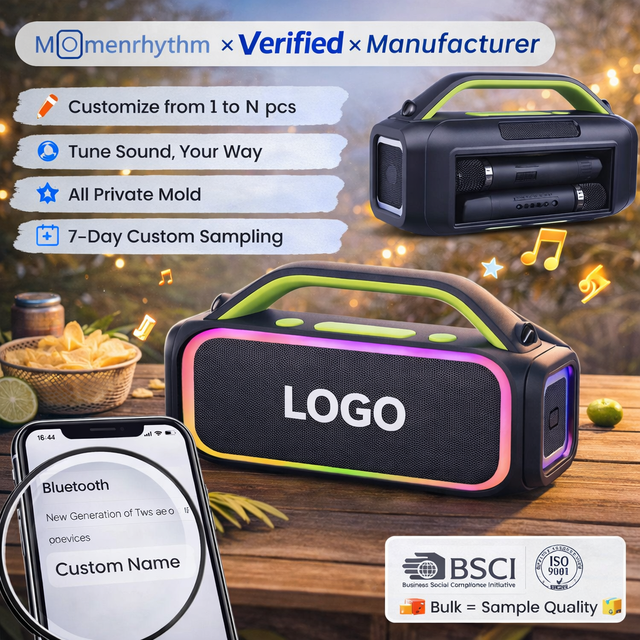 Customizable Wireless Speaker for Backyard Party With Two Microphones Function Rich Bass and Clear Surround Sound