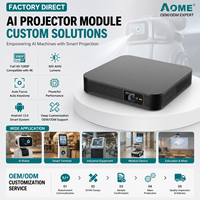 Proyector Aome Factory S500 con Android 13.0, IA, 4K, Enfoque Automático, 3D, Mini Cine en Casa, Portátil, DLP, Batería Grande, Enchufe Estadounidense