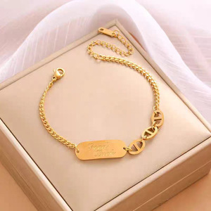 Bracelet holographique 18 carats en acier inoxydable double couche plié, style européen et américain, motif <span class=keywords><strong>Mickey</strong></span> trèfle à quatre feuilles, pour presbytes - Product Image 3