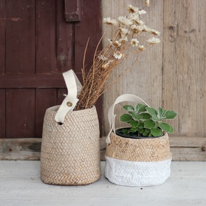 กระถางปลูกดอกไม้ซีเมนต์,ตะกร้าหวายสานแบบเลียนแบบสำหรับตกแต่งสวน - Product Image 2