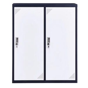 Casillero Pequeño de 2 Puertas para Niños, Metálico <span class=keywords><strong>Vintage</strong></span> con Recubrimiento en Polvo, Color Blanco, Desmontable, para Ropa de Gimnasio, con Cerradura con Llave - Product Image 3