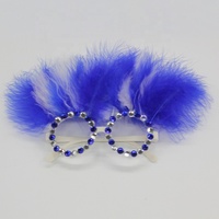 Accessoires de déguisement Lunettes en fausse plume avec diamant pour Mardi Gras Carnaval Party Supplies