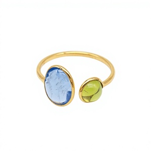 Anillo Ajustable de Oro Amarillo de 14K con Piedra de Nacimiento y Gema para Mujer, Regalo para Fiesta - Product Image 2
