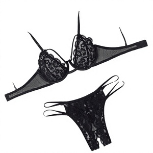 Lencería Sexy Europea para Mujer, Manga Larga, Encaje, Ecológica, Transpirable, Vestido Bodystocking, Ropa de Club, Spandex/Algodón - Product Image 4