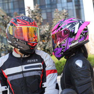 Nouveau casque de moto SOMAN ABS unisexe, design à double visière rabattable, quatre saisons, chaud, pour scooter électrique F2 - Product Image 2