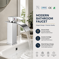 Robinet mélangeur de lavabo chromé à levier unique, style cascade, pour salle de bain moderne, fourni par l'usine