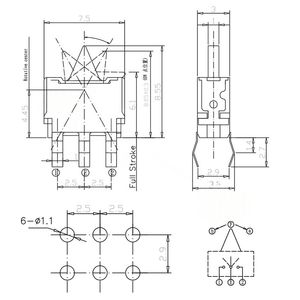 Interruptor de límite KFC-W-19 para reinicio de juegos y obturadores, botón y conector de detección táctil micro de 6 pines con orificio pasante (pieza de repuesto) - Product Image 4