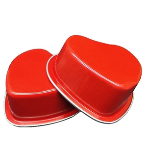 RE3G Contenedor de papel de aluminio desechable de grado alimenticio Caja de comida colorida horneada para llevar en forma de corazón con tapa - Product Image 6