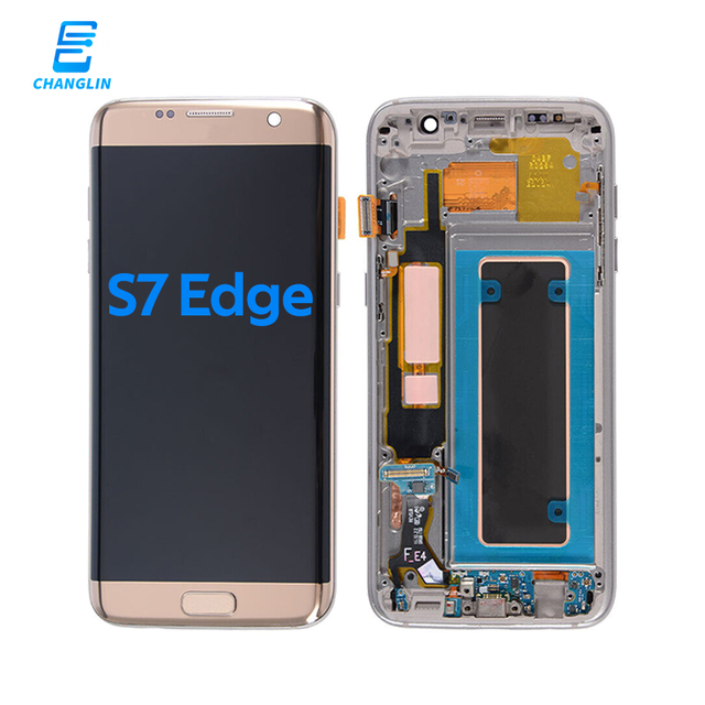 LCD Display Touch Screen Digitizer Assembly for samsung S7 Edge with Frame