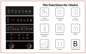 Cuisinière à induction verticale DOMINO double double 2 zones cuisinière électrique - Product Image 3