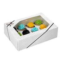 Boîte à gâteau en carton blanc jetable pour la vente en gros, idéale pour les desserts et la présentation des gâteaux