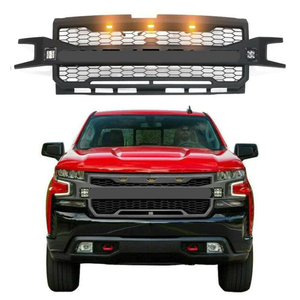 2020-2021 Chevy <span class=keywords><strong>Silverado</strong></span> 1500 LT/<span class=keywords><strong>LTZ</strong></span>/RST Grille noire mate avec 5 lumières LED-Remplacement à boulonner direct - Product Image 1