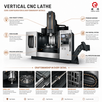 Centre d'usinage vertical CNC de haute précision avec bac de récupération de copeaux et poignée en cuivre, tour CNC vertical
