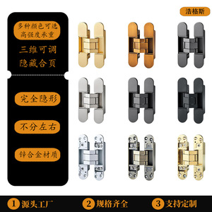 บานพับแบบซ่อน 3 มิติ ปรับได้ ยี่ห้อ Haoges ขนาด 140x30 มม. สำหรับติดตั้งประตูไม้ภายใน พร้อมสกรูและประแจอัลเลน - Product Image 4