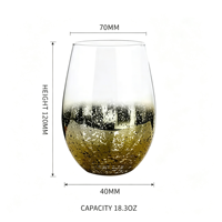 Ensemble de verres à vin sans pied en verre style moderne LB, motif ciel étoilé, 500 ml, pour mariages, fêtes, cadeaux