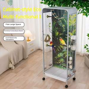 Nichoir et cage à oiseaux en métal de luxe moderne pour oiseaux de grande et petite taille - Durable et sécurisé, taille réglable, emballage en boîte - Product Image 1