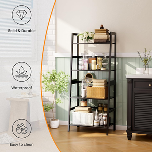 Estantería de Acero de Alta Resistencia con Forma de Escalera Trapezoidal de Múltiples Niveles a Bajo <span class=keywords><strong>Precio</strong></span>, Organizador de Acero para Ahorrar Espacio en la Sala de Estar y la Cocina - Product Image 6