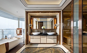 Набор для спальни в отеле, Современная однотонная мебель для спальни, деревянные стены, металлическая ткань, 5-звездочная роскошь, современный, сделанный на заказ - Product Image 2