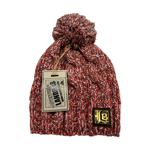 Bonnet en tricot pour adulte fabriqué à Taïwan par LANDBAS, 56-58 cm, style décontracté, patch en cuir, méthode d'impression en silicone, bonnet kaléidoscope, hiver - Product Image 1