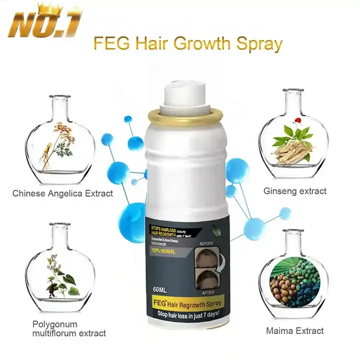 Wholesale Organic Best Effect Anti Loss Hair Care Growth Oil Serum Private Label FEG Hair Treatment with Hair Growth Spray