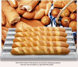 Forno uso Non bastone in alluminio pagnotta Baguette vassoio di cottura, forato padella per il pane francese - Product Image 4
