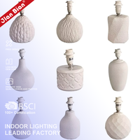 Lampe de table en céramique style Wabi Sabi, texture plâtre blanc crémeux, pour chambre à coucher, éclairage DIY, base de lampe, livraison directe d'usine