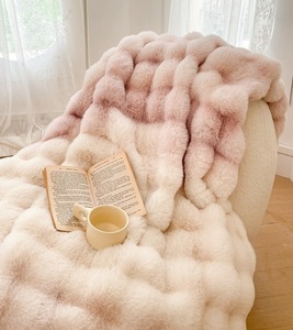 Juguetes de alta rentabilidad, ropa 100% poliéster cálido suave <span class=keywords><strong>pelo</strong></span> de conejo Jacquard franela Luxe Cuddle Fabric/ - Product Image 4