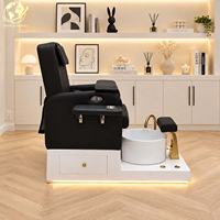 Fauteuil de pédicure confortable avec coussin intégral et réglage du dossier à une touche pour salon de pédicure professionnel