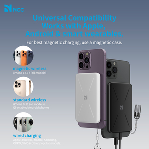 NCC WS-T192BP Banco de energía de 5000 mAh con carga rápida de 25 W, color blanco - Product Image 3