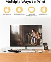 Printer Foto Warna Pintar HPRT CP4000L Plastik 300DPI Untuk Penggunaan di Rumah Antarmuka USB Mendukung Berbagai Format Gambar Ukuran Kertas Multi