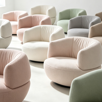 Fauteuil pivotant moderne à dossier incurvé, fauteuil d'appoint rembourré confortable, siège large pour salon, chambre, coin lecture, hôtel