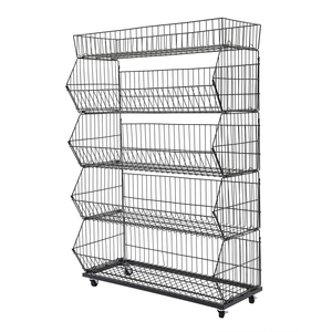 Présentoir pliable multifonctionnel inclinable pour paniers, idéal pour les supermarchés et les magasins de proximité - Product Image 1