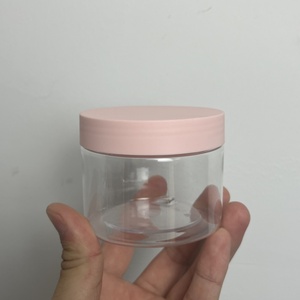 Emballage cosmétique alimentaire en gros, pot en plastique transparent PET de 250 ml (8 oz) pour crème cosmétique avec couvercle rose, bleu ou vert - Product Image 2