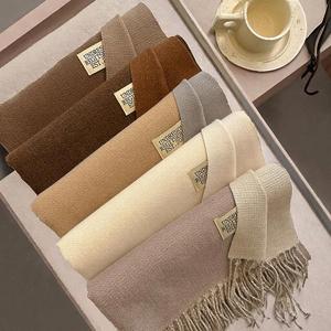 Custom Eco-Friendly Handmade Long <b>Wool</b> Scarf Plain Pashmina-Style Wrap for Women Bulk OEM Unbranded Fall Winter Promotional - Product Image 2