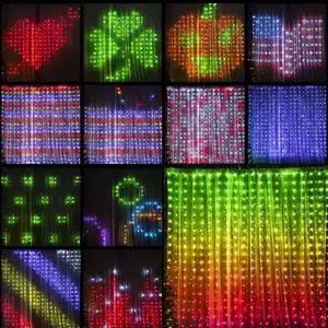 App Control Noël Rgb Pixel Adressable Rideau Lumières Fête Programmable Led Fée Rideau Lumières