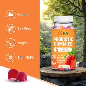 Venta al por mayor de fábrica Mujeres orgánicas Probiótico 5 mil millones CFU Gummies Candy Promover la comodidad digestiva Gummy probiótico - Product Image 5