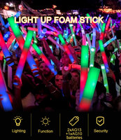 Bâtons lumineux LED en mousse pour les fêtes 3 modes d'éclairage de couleur pour les cérémonies de fin d'année de Thanksgiving Invités DJ Concerts