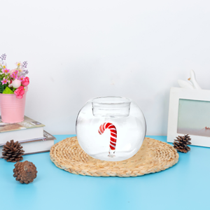 Portacandele <span class=keywords><strong>in</strong></span> <span class=keywords><strong>Vetro</strong></span> a Forma di Bastoncino di Zucchero 3D Personalizzato per Decorazione Tavola da Pranzo - Product Image 3