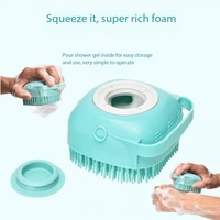 Brosse de massage pour animaux de compagnie en silicone, outils de nettoyage pour chats et chiens, brosse à bulles de massage, design carré en forme de cœur